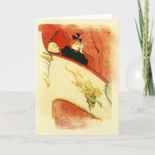The loge with a gold mas by Toulouse-Lautrec Card