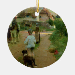 The Loiterers, 1888 (oil on canvas) Ceramic Tree Decoration