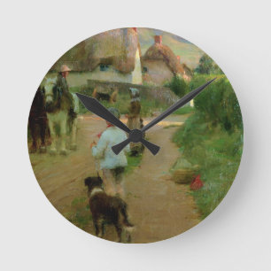 The Loiterers, 1888 (oil on canvas) Round Clock