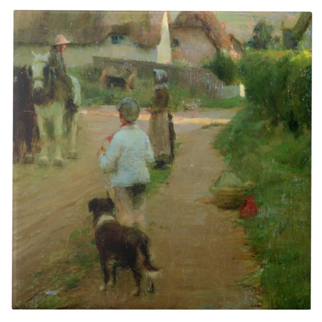The Loiterers, 1888 (oil on canvas) Tile (Front)
