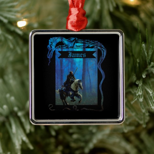 The Lone Knight: A Journey Through the Mist Metal Tree Decoration (Tree)