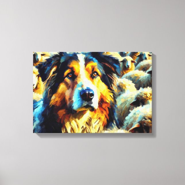 The Lone shepherd dog for home  Canvas Print (Front)