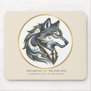 The Lone Wolf Leader: Ornate Corporate Specimen Mo Mouse Pad