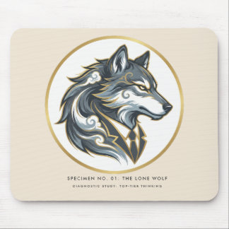 The Lone Wolf Leader: Ornate Corporate Specimen Mo Mouse Pad