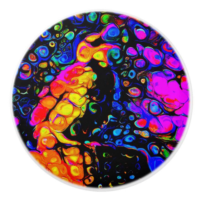 The Lonely Bird 4:  Liquid Art Style  Ceramic Knob (Front)
