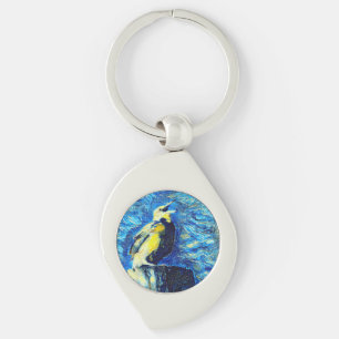 The Lonely Bird VanGogh Style  Key Ring