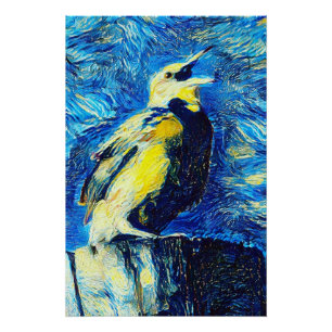 The Lonely Bird VanGogh Style Poster