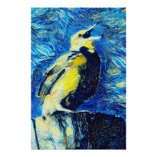 The Lonely Bird VanGogh Style  Poster