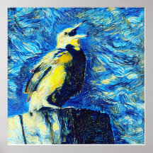 The Lonely Bird VanGogh Style 
