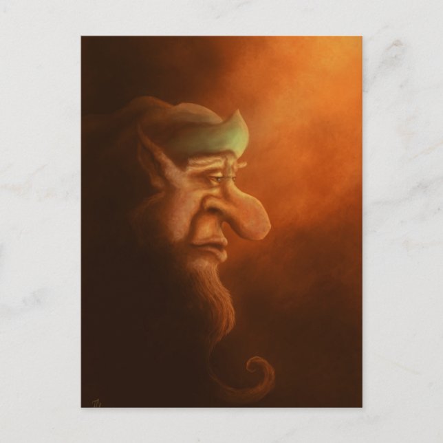 the lonely gnome fantasy art postcard (Front)