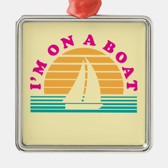 The Lonely Island On A Boat Metal Tree Decoration (Front)