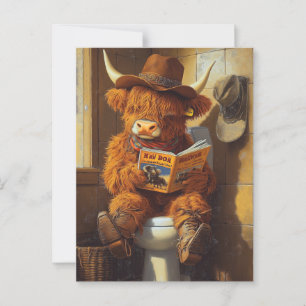 The Lonesome Reader   A Cowboy's Contemplation Postcard