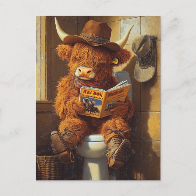 The Lonesome Reader | A Cowboy's Contemplation Postcard (Front)