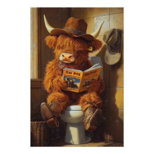 The Lonesome Reader A Cowboy's Contemplation Poster
