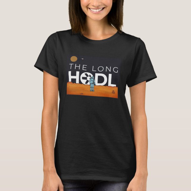The Long Hodl, Qaunt To The Moon Crypto Item Bear  T-Shirt (Front)