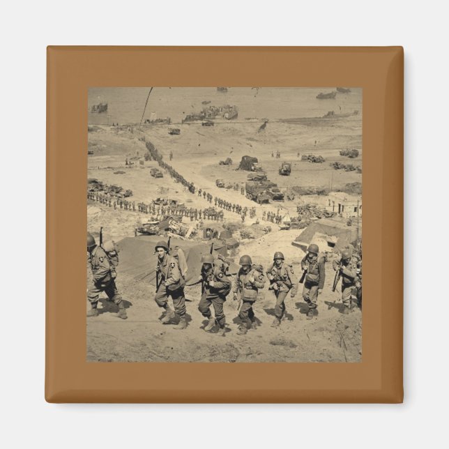 The Long Line From Omaha Beach Magnet (Front)