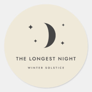 The Longest Night Winter Solstice Moon Classic Round Sticker
