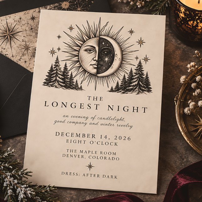 The Longest Night Winter Solstice Party Invitation (Creator Uploaded)