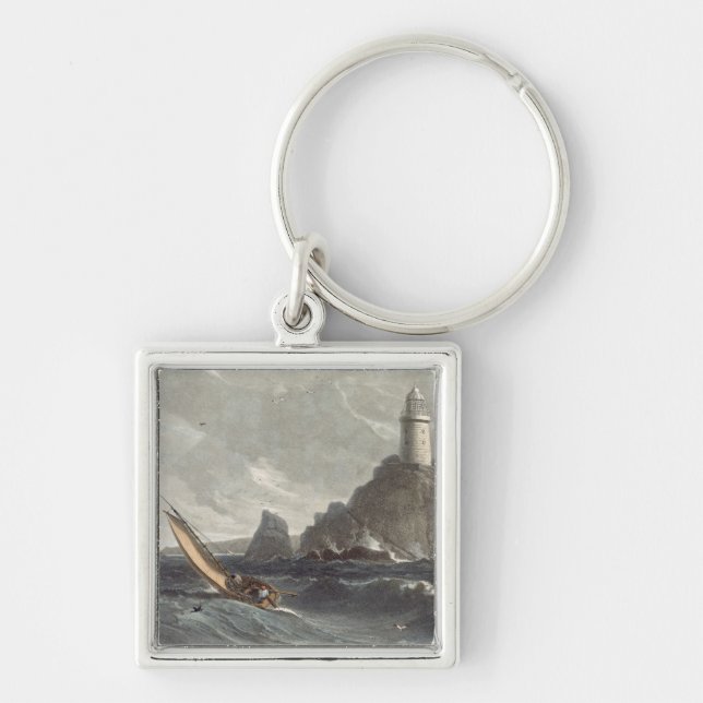 The longships lighthouse of Lands End, Cornwall, f Key Ring (Front)
