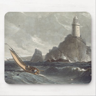 The longships lighthouse of Lands End, Cornwall, f Mouse Pad