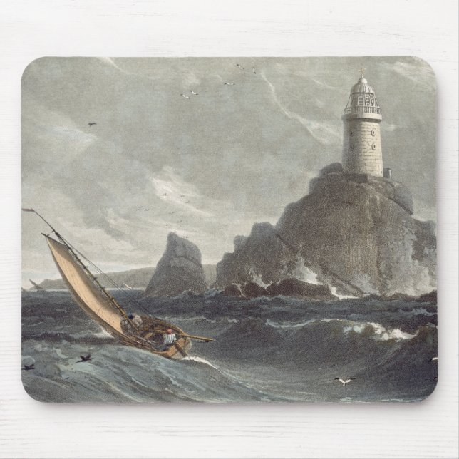 The longships lighthouse of Lands End, Cornwall, f Mouse Pad (Front)