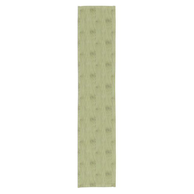 The Look of Bamboo in Olive Moss Green Wood Grain Short Table Runner (Front)