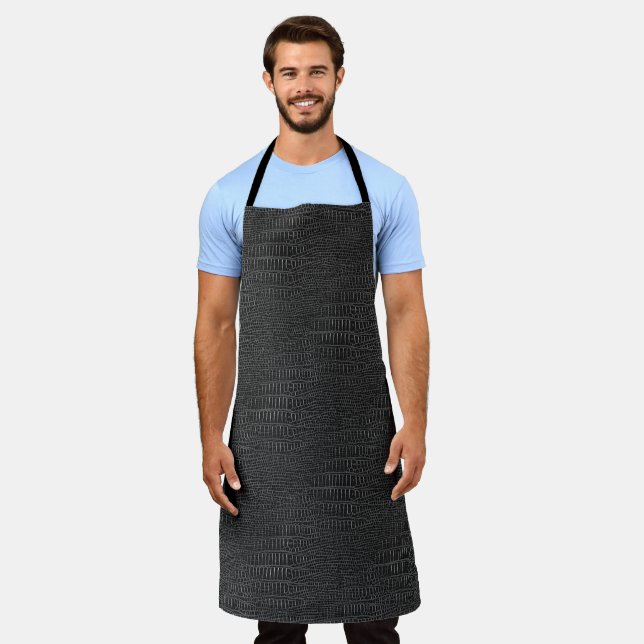 The Look of Black Realistic Alligator Skin Apron (Worn)