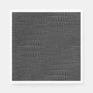The Look of Black Realistic Alligator Skin Napkin