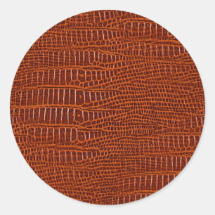 The Look of Brown Realistic Alligator Skin Classic Round Sticker