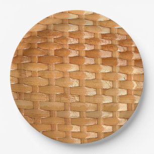 The Look of Lacquer Wicker Basketweave Texture Paper Plate