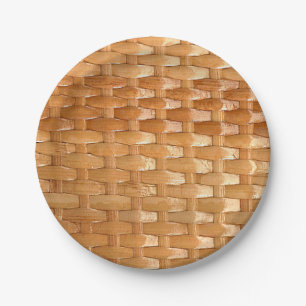 The Look of Lacquer Wicker Basketweave Texture Paper Plate