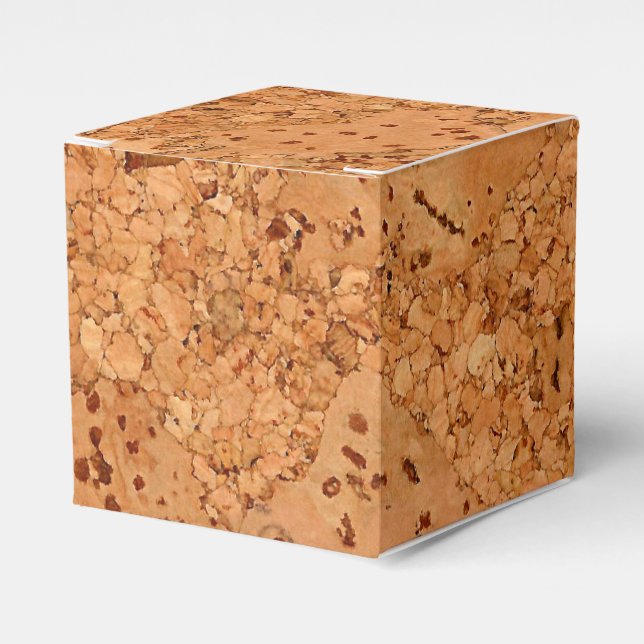 The Look of Macadamia Cork Burl Wood Grain Favour Box (Front Side)