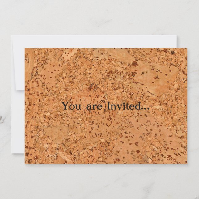 The Look of Macadamia Cork Burl Wood Grain Invitation (Front)