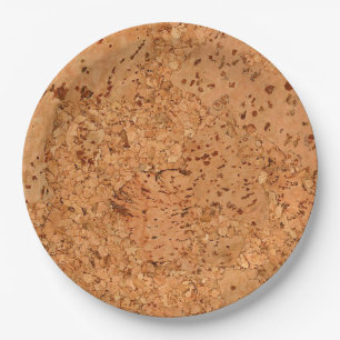 The Look of Macadamia Cork Burl Wood Grain Paper Plate