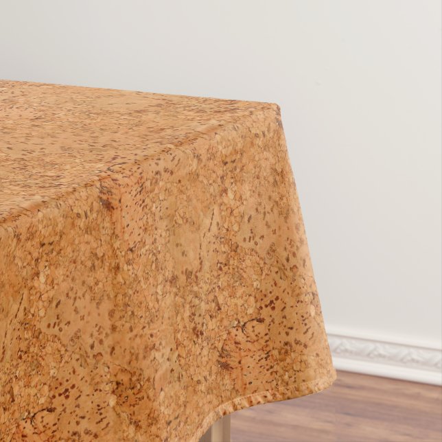 The Look of Macadamia Cork Burl Wood Grain Tablecloth (In Situ)