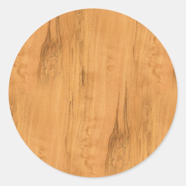 The Look of Maple Wood Grain Texture Classic Round Sticker (Front)
