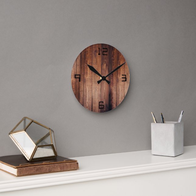 The look of real wood round clock (Office)