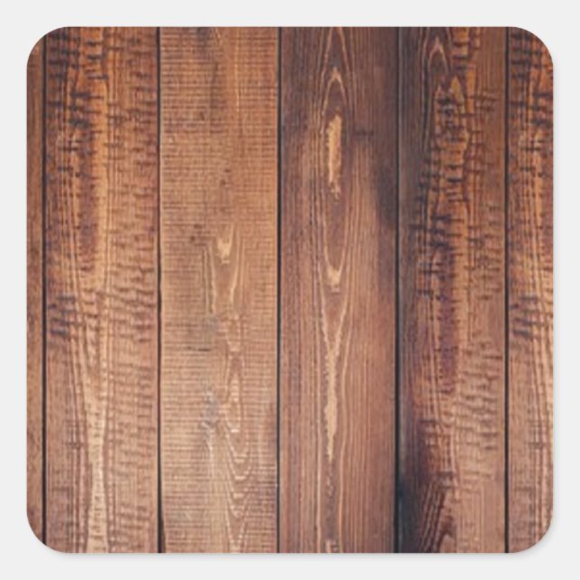 The look of real wood! square sticker (Front)