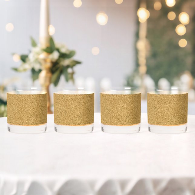 The look of Snuggly Camel Brown Suede Whiskey Glass (Insitu (Wedding))