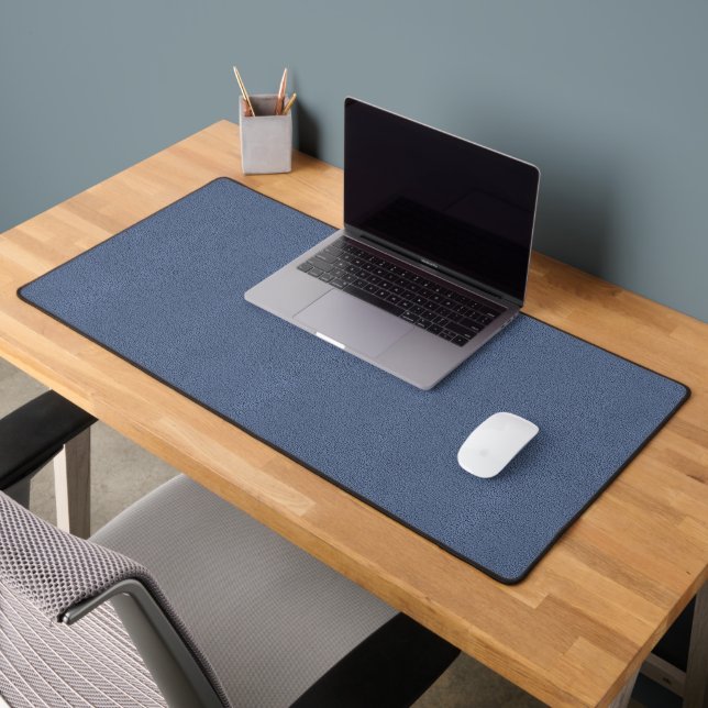 The look of Snuggly Slate Blue Suede Texture  Desk Mat (Office 2)