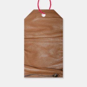 The Look of Soft Supple Brown Leather Grain Gift Tags