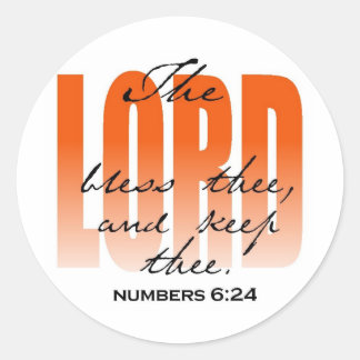 The Lord Bless thee Classic Round Sticker