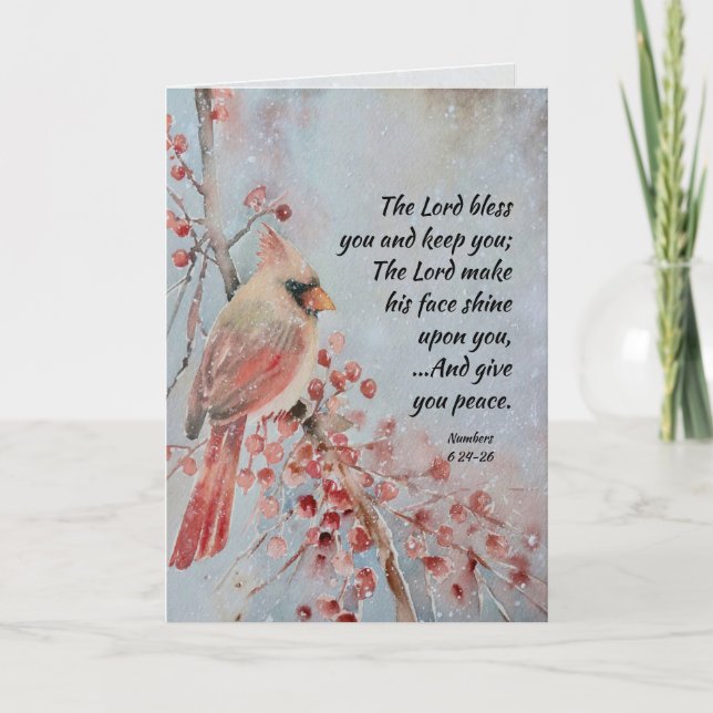 The Lord Bless You Inspirational Christmas Holiday Card (Front)