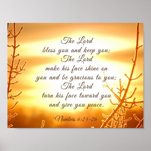 The Lord Bless You Numbers 6:24-26 Bible Verse Poster (Front)