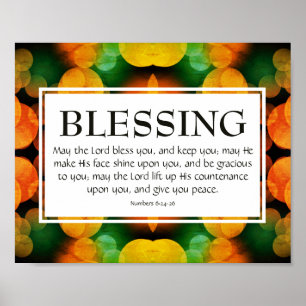 THE LORD BLESS YOU   Numbers 6:24-26 BLESSING Poster