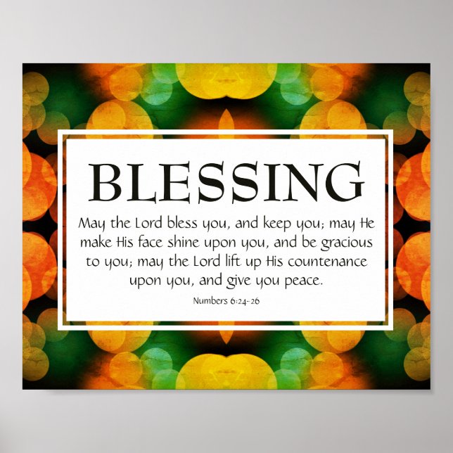 THE LORD BLESS YOU | Numbers 6:24-26 BLESSING Poster (Front)