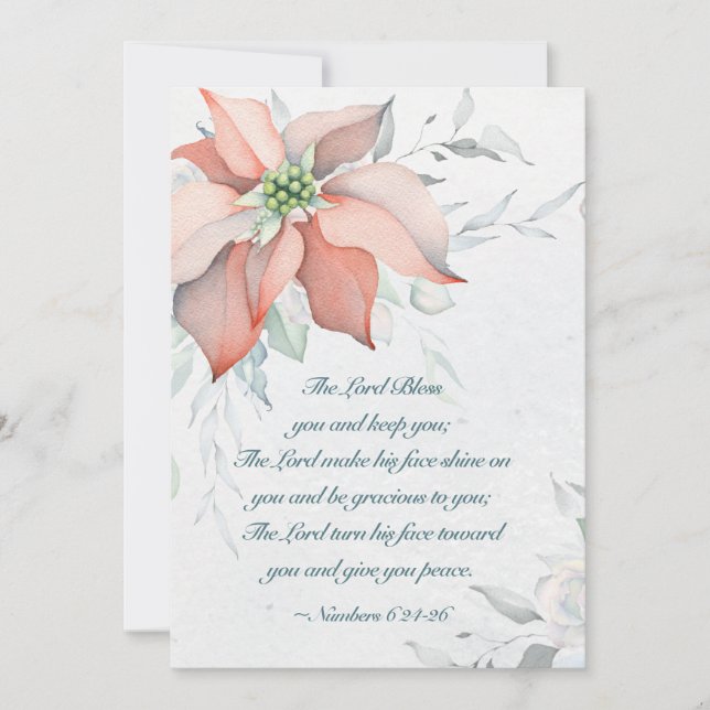 The Lord Bless You Numbers 6:24-26 Christmas  Holiday Card (Front)