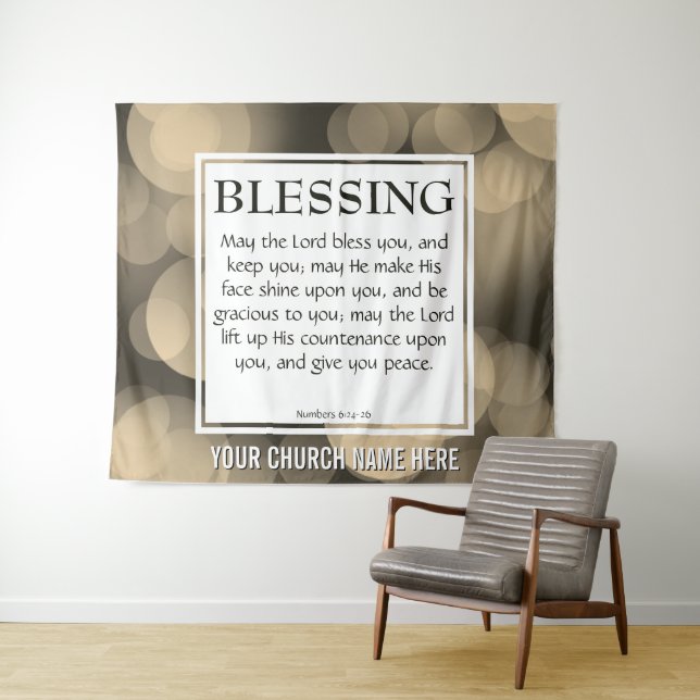 THE LORD BLESS YOU Numbers 6:24-26 Church Tapestry (In Situ (Horizontal))