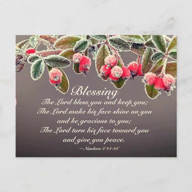 The Lord Bless You Numbers 6:24-26 Scripture Postcard (Front)