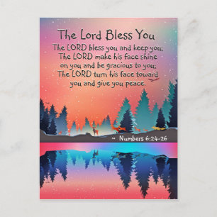 The Lord Bless You Numbers 6:24-26 Winter Lake Postcard